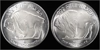 (2) 1 OZ .999 SILVER BUFFALO ROUNDS