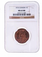1915 Canada Large One Cent MS63 BN NGC