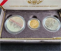 1989 US CONGRESSIONAL 3-COIN UNCIRCULATED SET