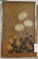 Mid Century style floral Masonite wall hanging