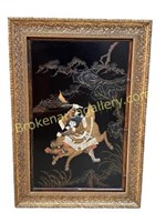 Black Lacquer Japanese Screen Panel
