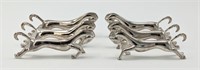 6 French Silver Plate Horse Knife Rests Holder Set