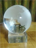 World globe heavy glass paperweight style