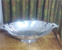 Silver colored bowl marked with an A