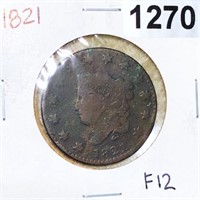 1821 Draped Bust Large Cent NICELY CIRCULATED