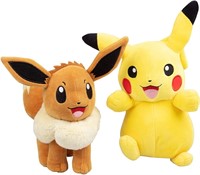 Eevee and Pikachu 2 Pack Plush Stuffed Animals