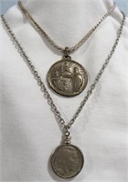 2- NICE COIN PENDANT NECKLACES