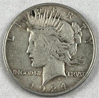 1924 Peace Silver Dollar, US $1 Coin