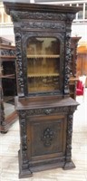 Neo Renaissance Oak Bookcase on Cabinet.