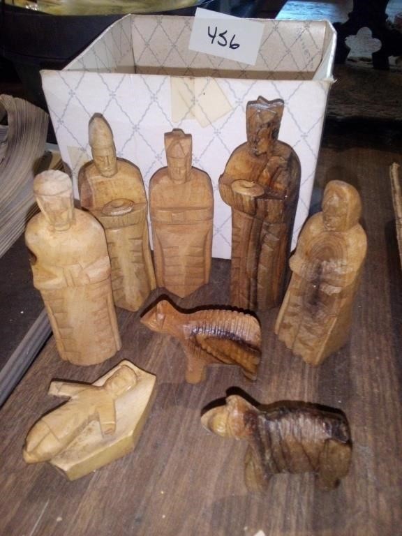 Carved wooden Nativity