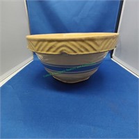 Yellow Stoneware Bowl w/Blue Stripe
