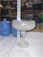 smoked glass pedestal dish