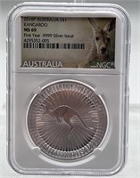 2016-P NCG MS69 $1 Silver Australia Kangaroo 1st Y