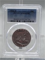 1954-D PCGS MS64FBL Silver Franklin Half Dollar