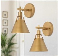 LOT OF 2 Brushed Gold Wall Sconce, 6 in.