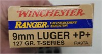 24 Rounds Winchester 9mm  Luger Ranger +P+