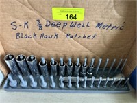 S&K 3/8" deep well sockets w/Blackhawk ratchet