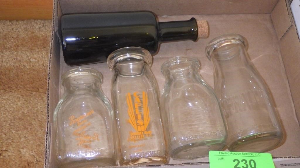 VINTAGE MILK BOTTLES- SPRAGUE'S, PROGRESSIVE, >>>