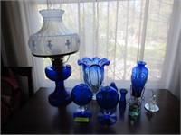 Nice Vintage Glass! Aladdin Lamp Co. Cobalt Lamp