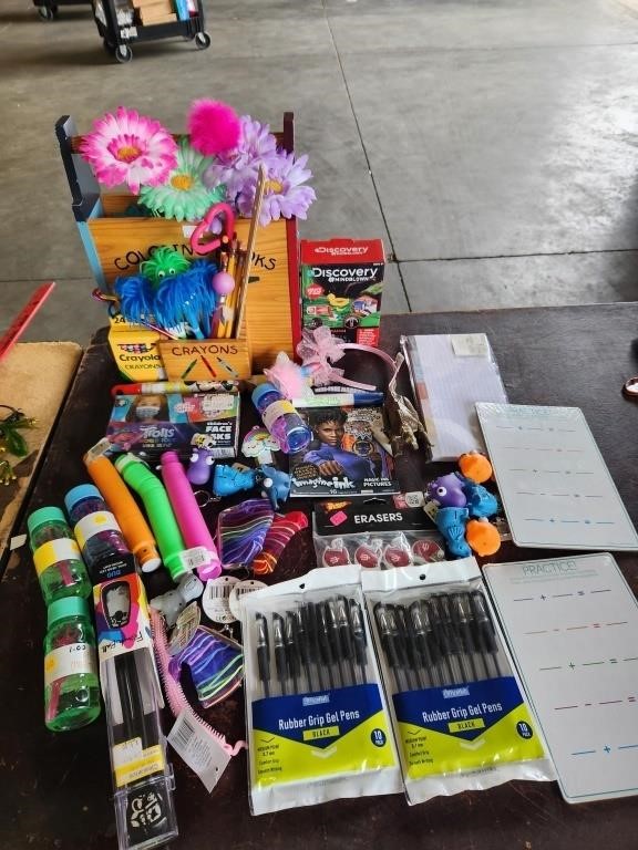 Science Kit, Crayons w/ Storage Box, Pens, Toys