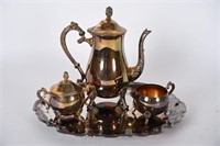 Antique Silver/Copper Plated Tea Service Set