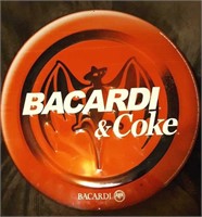 24" Bacardi & Coke Tin Sign Round - Nice