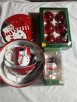 Snowman Glass Ornament and More