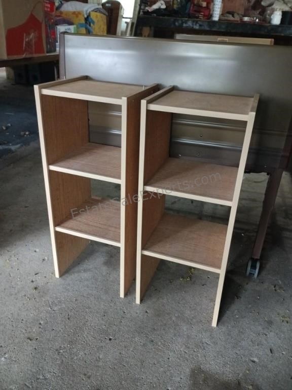 Pair of Laminate Stackable Shelves 30x12x12