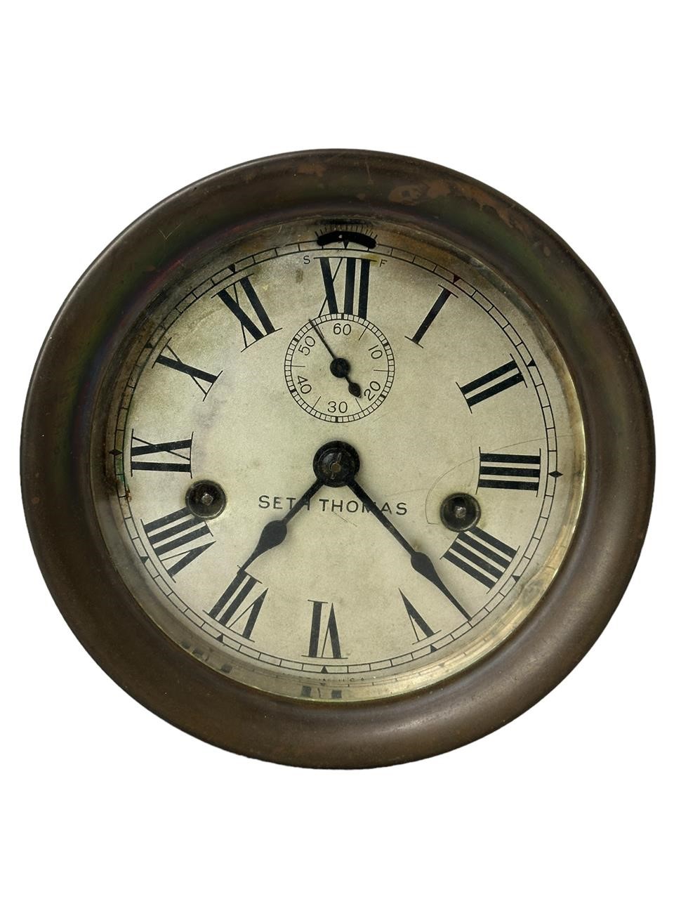 Brass Seth Thomas Bottom Bell Ships Clock