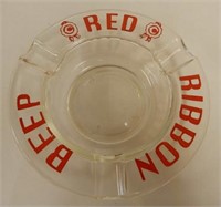 COPLAND BREWERY RED RIBBON BEER GLASS ASHTRAY