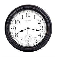 16 Inch Large Outdoor Clock Waterproof with Thermo