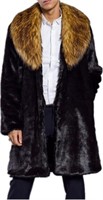 Men's Winter Luxury Long Sleeve Faux Fur Coat