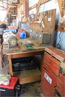 Working Bench w/Grinder & Homemade Stool