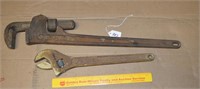 Large Ridgid Pipe Wrench and a Diamalloy
