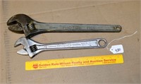 Pair of Large Adjustable Wrenches - Proto Brand