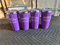 4pk Thank You for Being Aweso 16oz Tumbler Purple