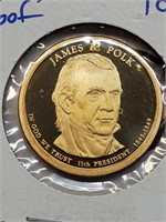 2009-S Proof James Polk Presidential Dollar