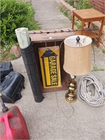 BRASS LAMP,WOODEN BOX MISC