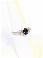 .925 Silver Tanzanite Ring Sz 8   R