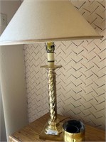 Brass Lamp and Brass Candleholder