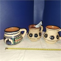 Vintage Pottery Mugs Romania