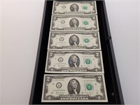 (5) Sequential $2.00 Bills (2017 A)