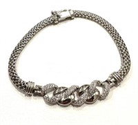 Sterling Silver Cuban Link Design Bracelet