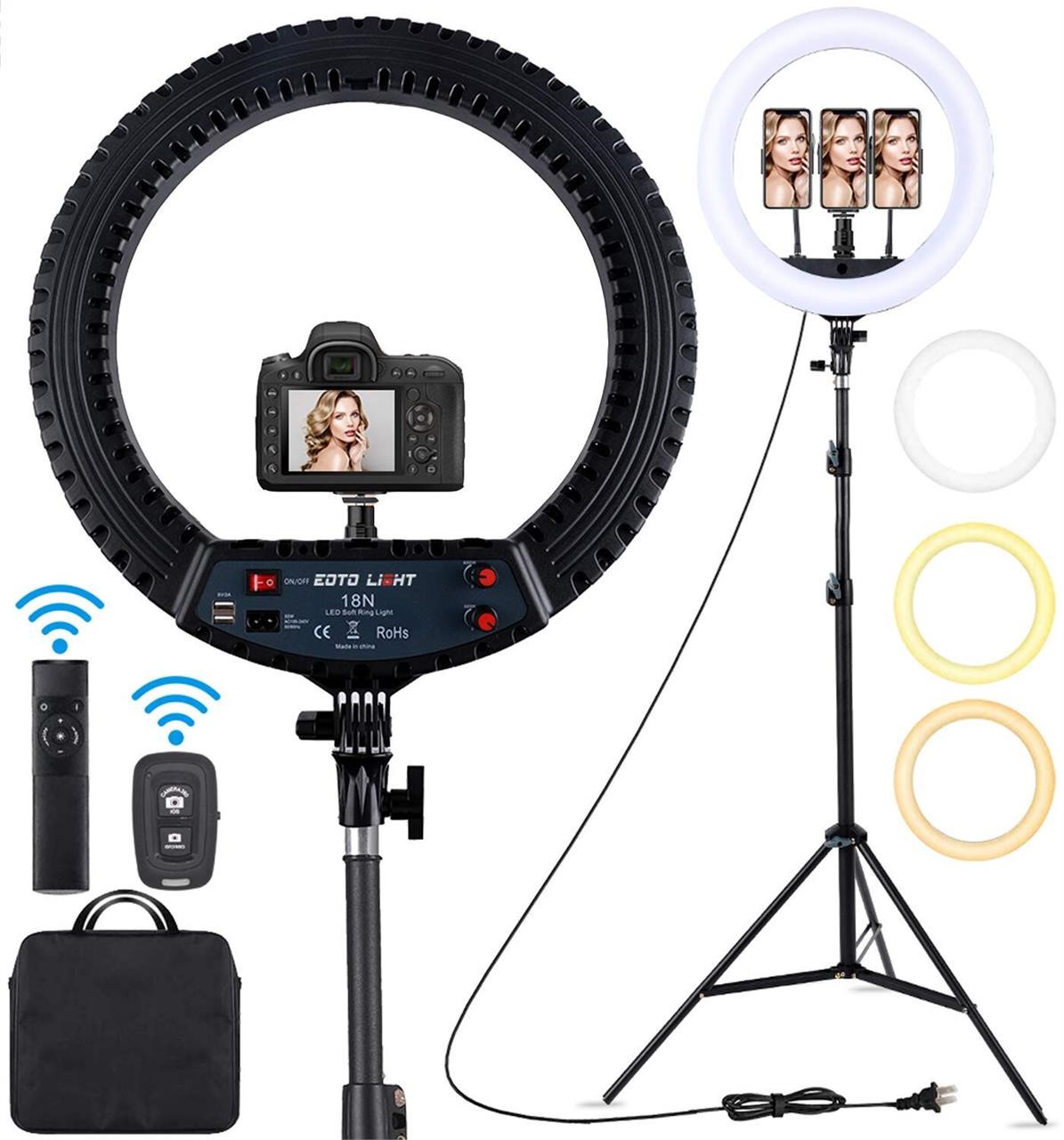 18 inch LED Ring Light with Tripod Stand Dimmable