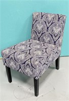 Blue & White Fabric Accent Chair