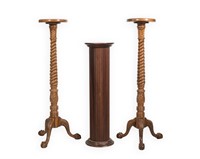 Pair Chippendale Style Fern Stands and Pedestal