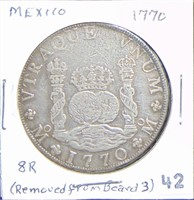 1770 Spanish Colonial, Mexico 8 Real Silver.