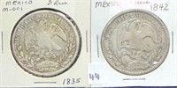 1835, 1842 Mexico 8 Real Silver.
