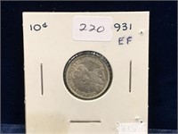 1931 Can Silver Ten Cent Piece  EF
