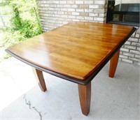 Two-Tone Kuolin Solid Wood Dining Table with Leaf
